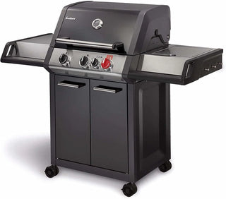 Enders Monroe Pro Black 3 K Turbo Gas Grill with Turbo Zone and Side Stove, Graphite/Steel Colours