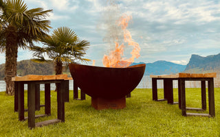 Āra ugunskura vieta Feu du Jardin Wave Rust, Ø 98 x 57 cm