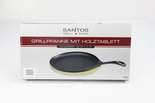 Cast iron frying pan SANTOS with plate, 25x18 cm