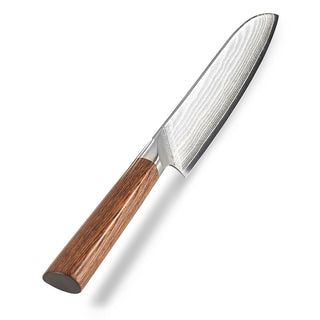 Japoniško Damasko plieno peilis OLEIO Zayiko, Kasshoku, mažasis santoku, 12,5 cm