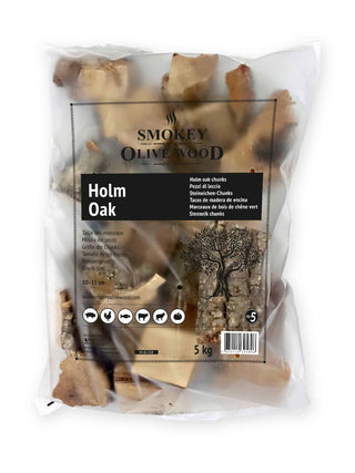 Medžio gabaliukai SMOKEY OLIVE WOOD Holm Oak (Holmo ąžuolas) No.5, 5kg, Frakcija: 10-15cm