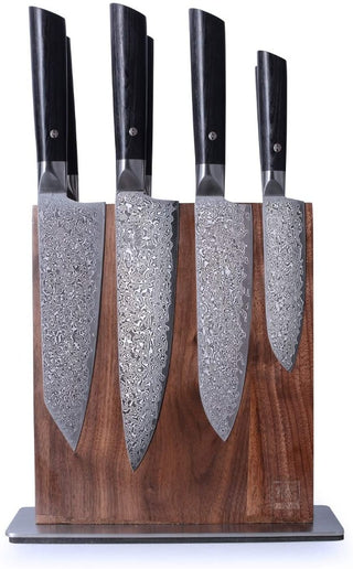 Japoniško Damasko plieno peilis OLEIO Zayiko, Black Edition, mažasis Santoku, 13 cm