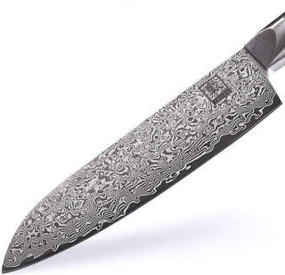 Japoniško Damasko plieno peilis OLEIO Zayiko, Black Edition, mažasis Santoku, 13 cm