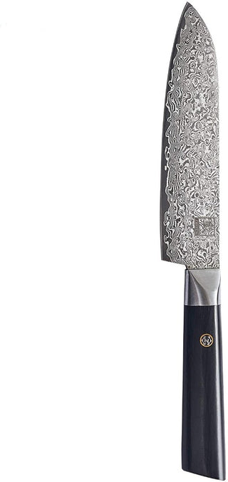 Japoniško Damasko plieno peilis OLEIO Zayiko, Black Edition, mažasis Santoku, 13 cm