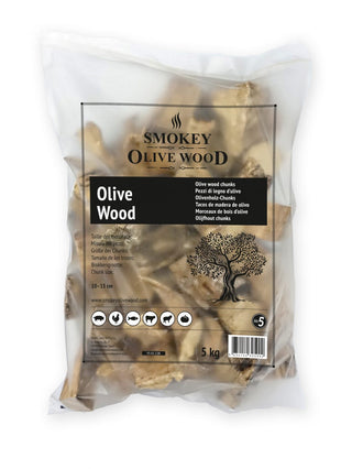 Medžio gabaliukai SMOKEY OLIVE WOOD Olive (Alyvmedis) No.5, 5 kg, frakcija 10-15 cm