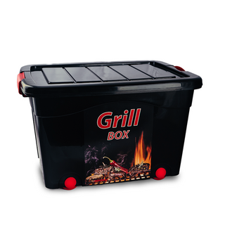 Grilio dėžė su ratukais GRILL BOX, 40 l. Atspari, tvirta, tinkama daiktų laikymui lauke bet kokiu oru