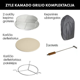 Anglinis kamado grilis ZYLE Starter KS, žalias, Ø 39,8 cm Угольный гриль Kamado ZYLE Starter KS, зеленый, Ø 39,8 см