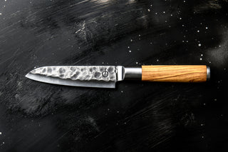 Rankų darbo peilis STYLE DE VIE Olive Forged, Santoku, 14 cm