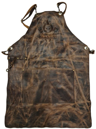 Leather apron Rock n Rubs, brown, 85 x 60 x 1 cm