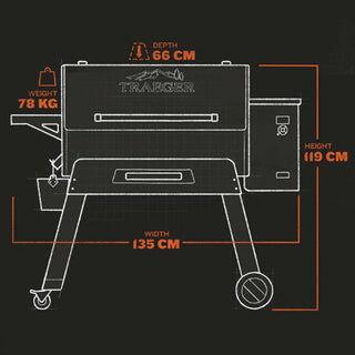 TRAEGER Ironwood 885 išmatavimai