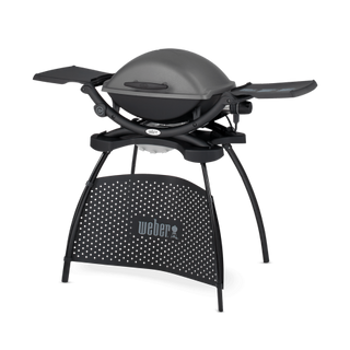 Elektriline grill WEBER Q 2400 koos statiivi ja külgmiste riiulitega, malmist grill 54 x 39 cm, 2,2 kW